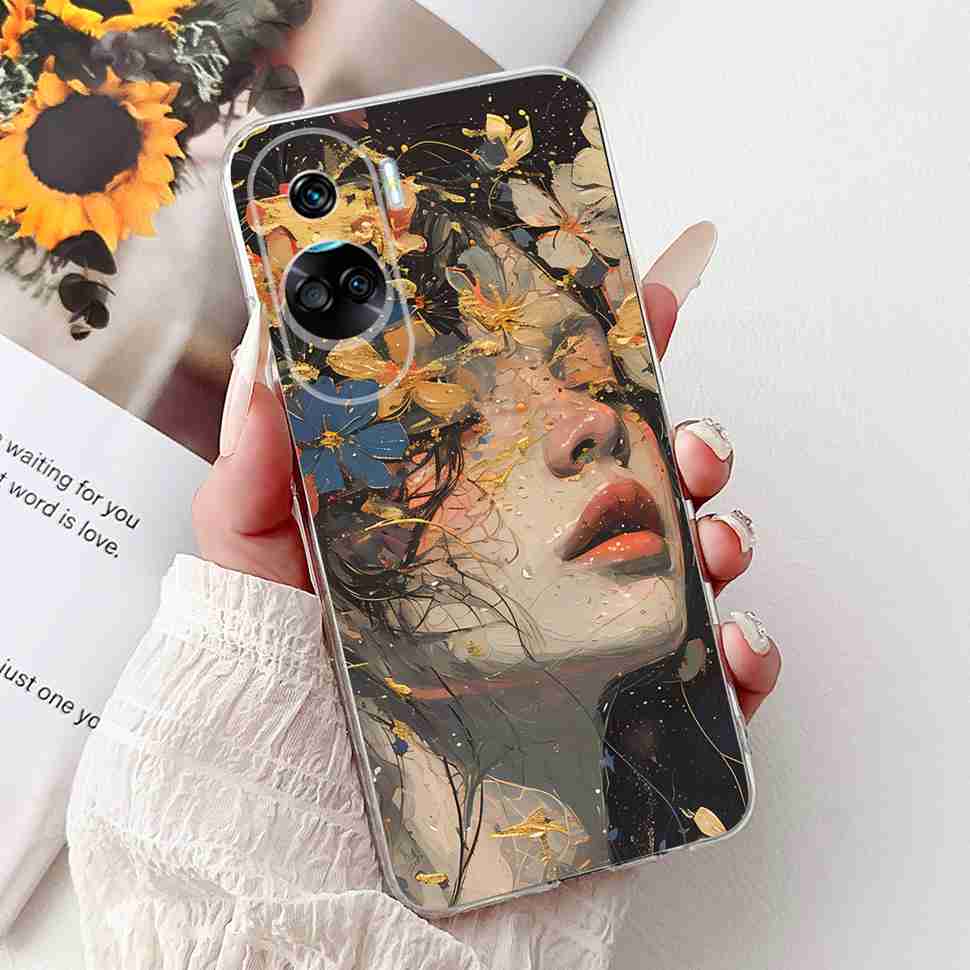 For Huawei Honor 90 Lite Case New Painted Flowers Soft Silicone TPU Cover For Honor 90 Lite CRT-NX1 6.7" Shockproof Phone Cases