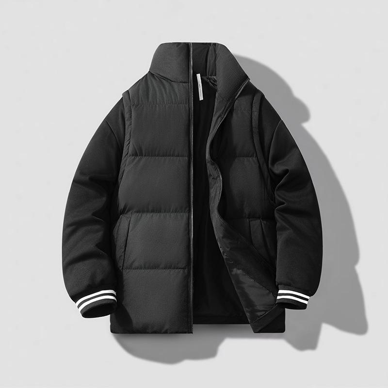 Winter New Men's Cotton-padded Jacket Fashion Stand-up Collar Thickened Cotton-padded Jacket Bread Clothing Can Be Printed Embroidered Top Men