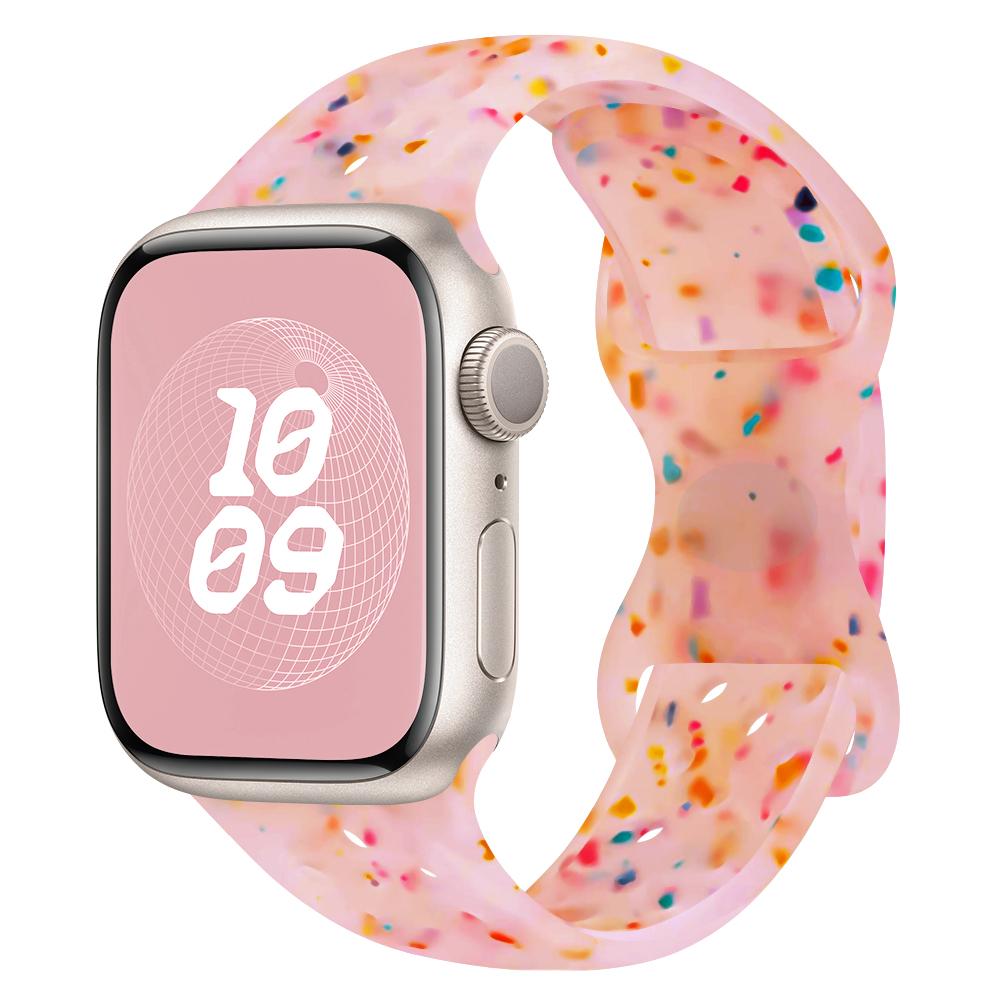 Original Silikonarmband für Apple Watch Band 44mm 45 46 40 41 38 42mm Armband Atmungsaktiv iwatch Serie 10 9 8 SE 7 6 Ultra 2 49mm