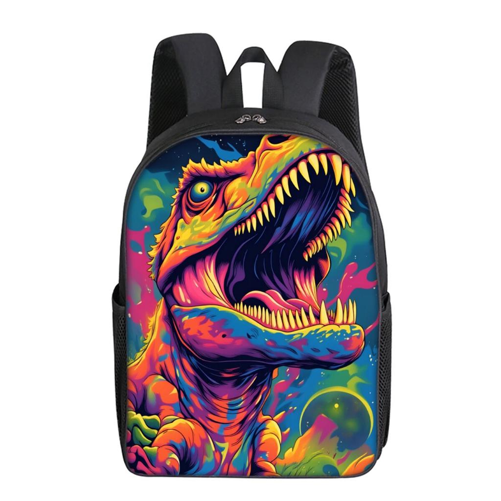 Simple Style Dinosaur Print Single Layer Backpack for Boys/Girls Children Best Gifts 2D Flat Cartoon School Bags