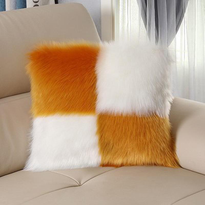 Nordic Minimalist Faux Wool Plush Throw Pillow Cover
