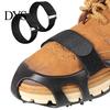 Thin Suede Straps Ice Cleats Shoe Non-Slip Snow Traction Crampon Hook Side with Metal Ring Buckle Adjustable Nylon Encrypted