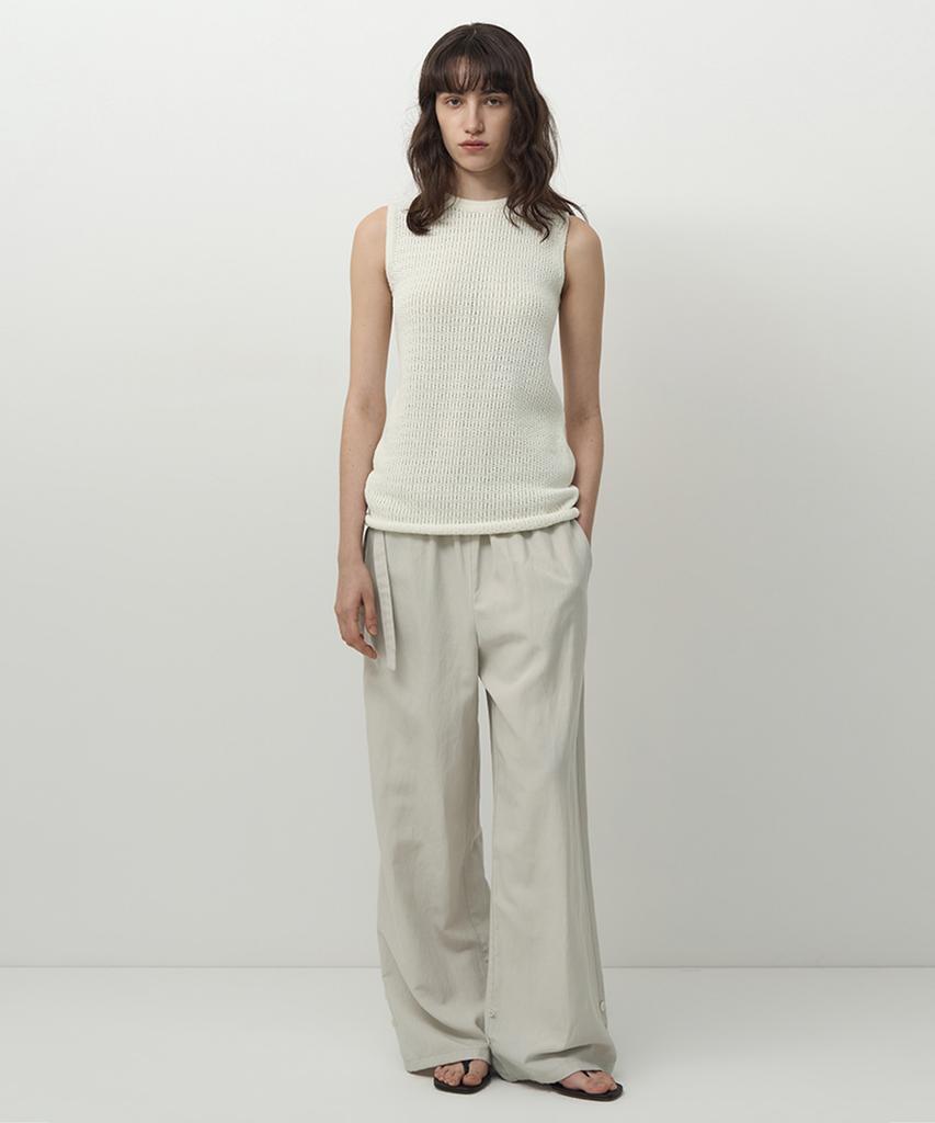 Leopeusaideuhwaiteulabel Belted Curtain Pants Oyster