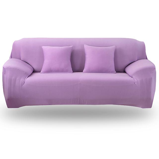 

24 цвета на выбор, однотонный чехол для дивана, эластичные чехлы для сидений, чехлы для диванов, чехлы для диванов, мебель, все чехлы для полотенец 2-seater 145-185cm светло-фиолетовый