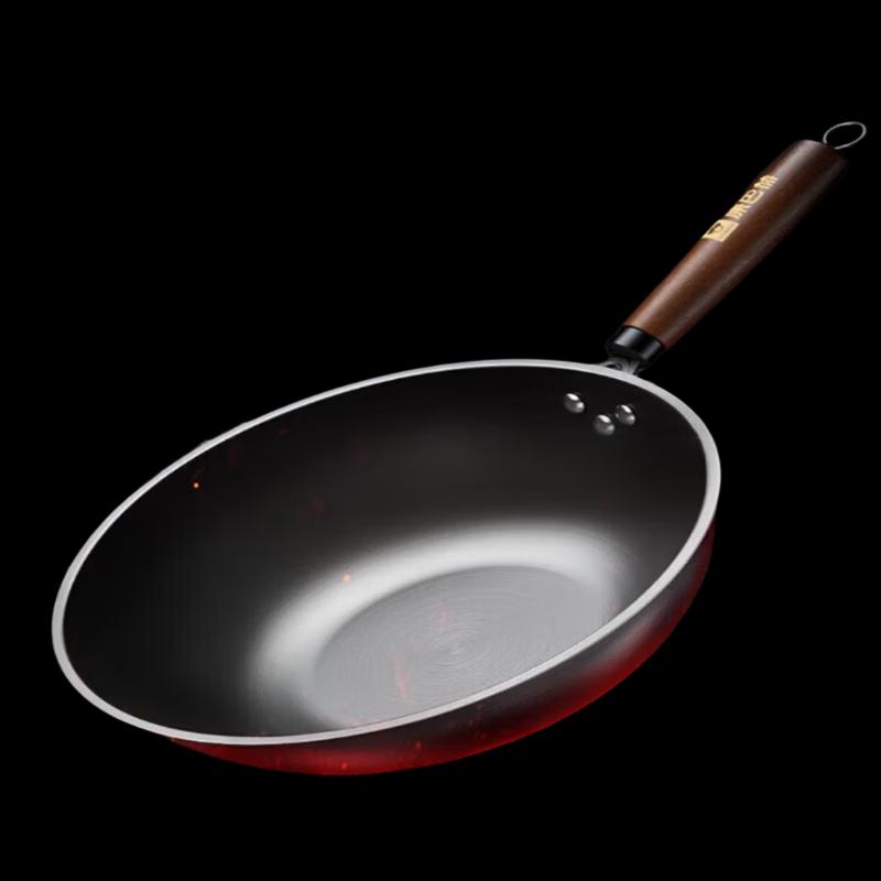Kobach 32cm Non-Coated Deep Nitrided Wrought Iron Wok