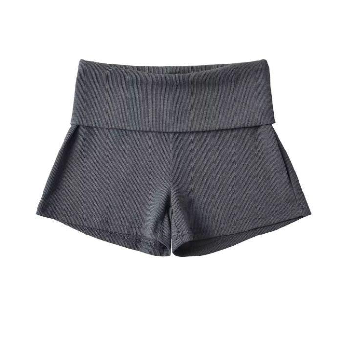 

Пикантные шорты-безопасности с отворотом и низкой посадкой – Весна/Лето 2025 Утягивающие, облегающие бедра, горячие шорты S темно-серого