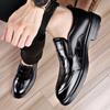 FashionNew Trending Brogues Classic Men Dress Shoes Men Oxfords Patent Leather Shoes Slip On Formal Black Leather Wedding Party Shoes
