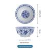 Seven-Inch Blue and White Chinese Porcelain Noodle Bowl - Anti-Scalding, Thickened Ceramic for Beef or Cold Noodles