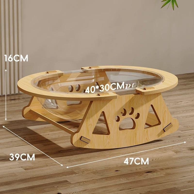 Acrylic Wood Cat Bed Elevated Bed Pet Clear Cats House Rocking Chair Detachable Convenient Kittens Puppies Sofa Cat Accessories