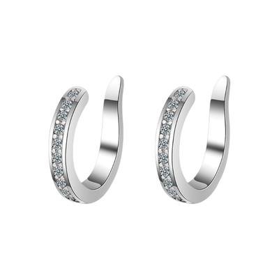 Minimalists Clip On Earring Cuff Cubic Zirconia Stones Comfortable Copper Body Jewelry Pieces