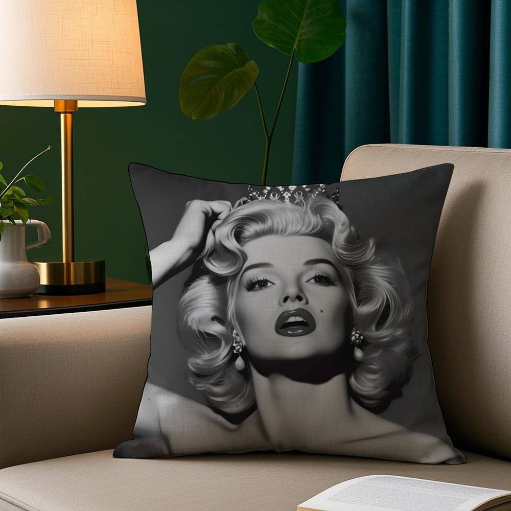 Engel Sänger M-Marilyns Kissenbezug Kurzplüsch Druck Kissenbezug Quadratische Wurfkissenbezüge Sofa Heimdeko