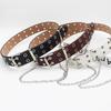 Punk Belt Feminine Eye Silver Sling Embellished Hip Hop Pu Belt Womens Belt
