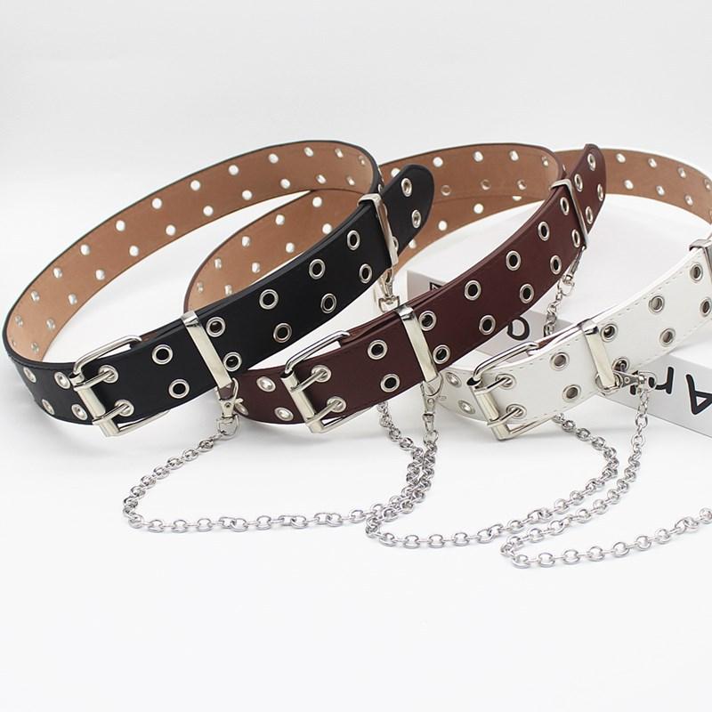 Punk Belt Feminine Eye Silver Sling Embellished Hip Hop Pu Belt Womens Belt