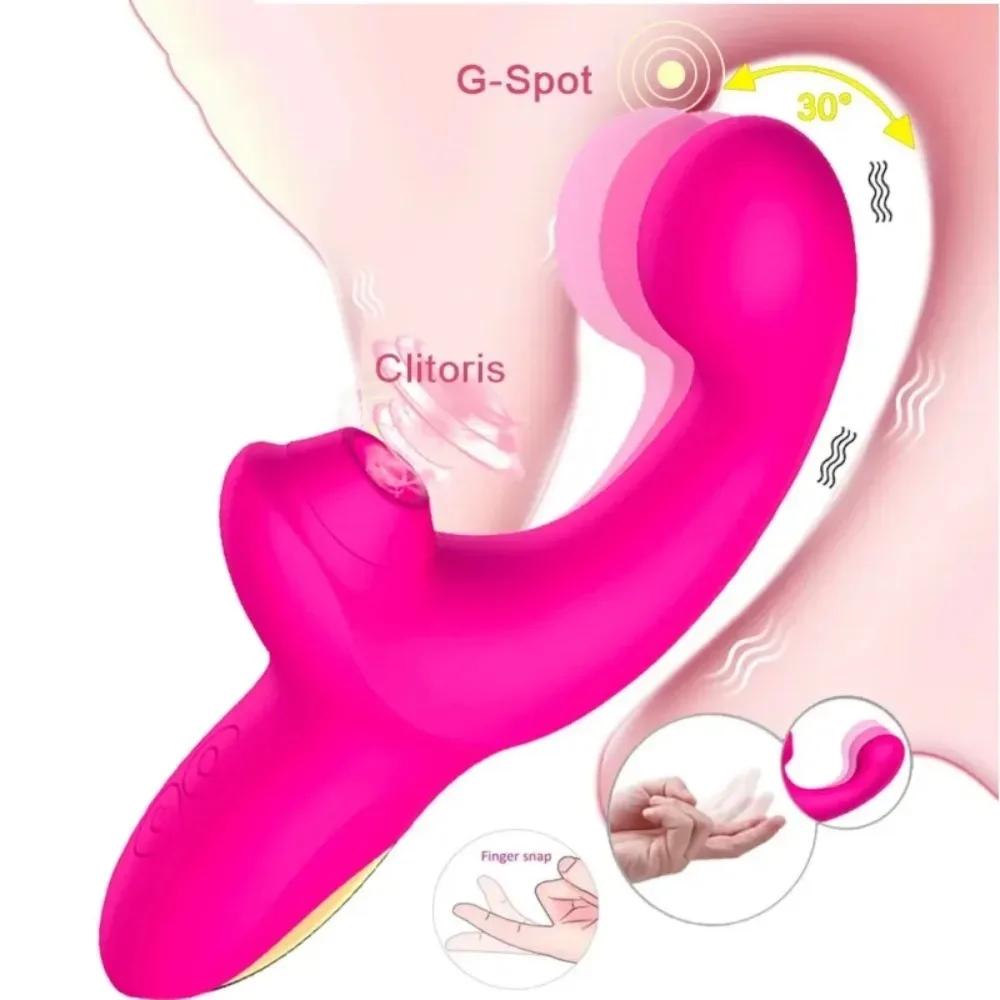 Women Nipple Vagina G Spot Stimulator Finger Wiggling Adults Sex Toy Powerful Dildo Vibrator 20 Speeds Female Clit Sucker Vacuum