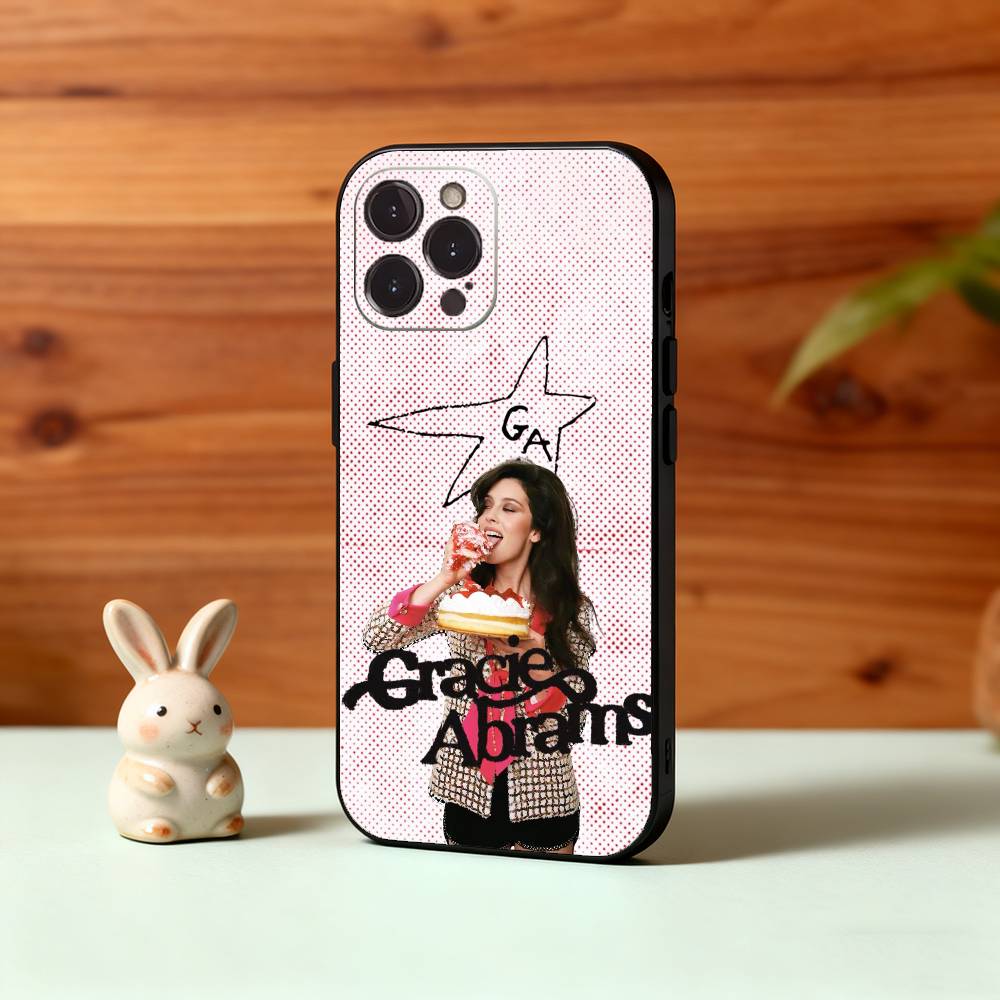 G-Gracie A-Abrams Singer Phone Case For iPhone17,16,15,14,13,12Plus,Pro Max,XS,5G Soft Silicone Black Cover