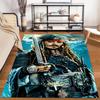 Pirate-Themed Carpet with Sword1Braided Hair1and Ocean Background Design Suitable for Use As an Anti-slip1 For1room and Bedroom Sofas