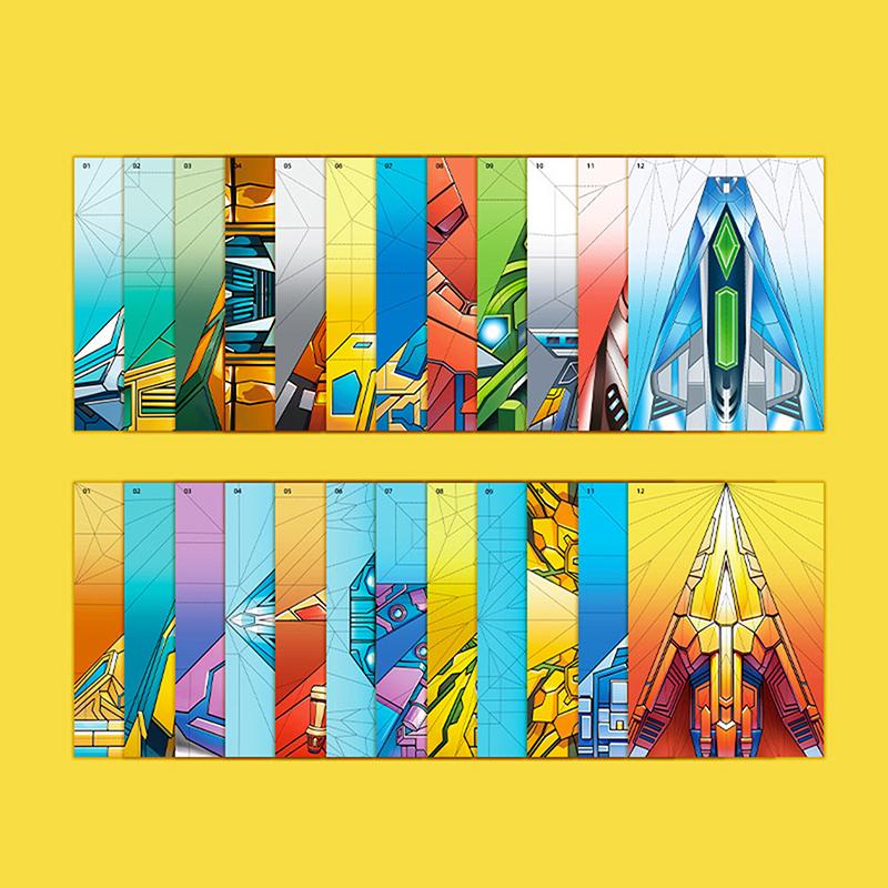 36 Feuilles Kit Origami Avion Pliant Montessori Papier Fait Main Ensemble de Papier Coloré Apprentissage Artistique Avion en Papier Polyvalent 3D Jouet