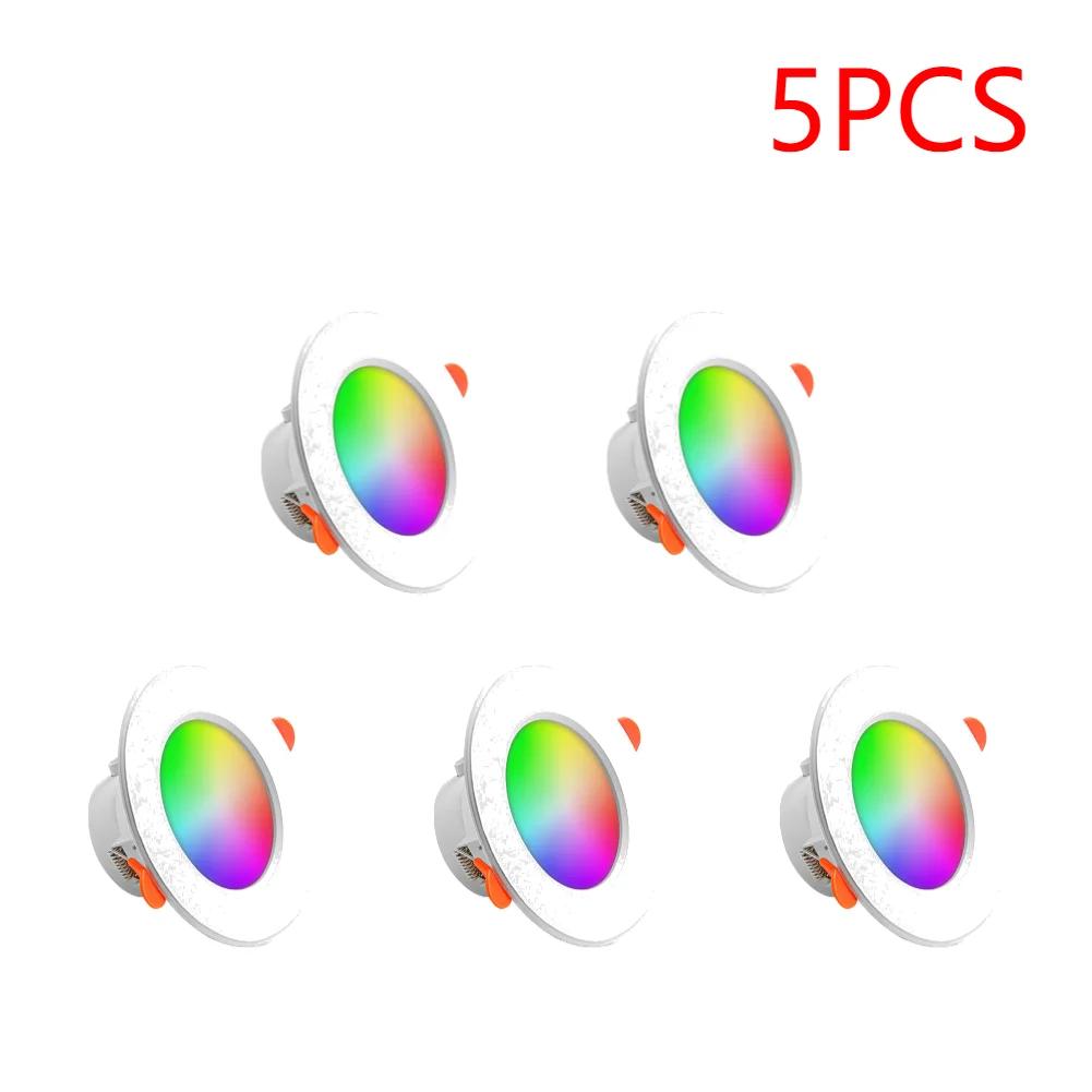 10-1PCS WiFi Smart LED Downlight RGB LED Bulb Tuya Dimmable Downlight AC85-265V Bluetooth-Compatible Lamp