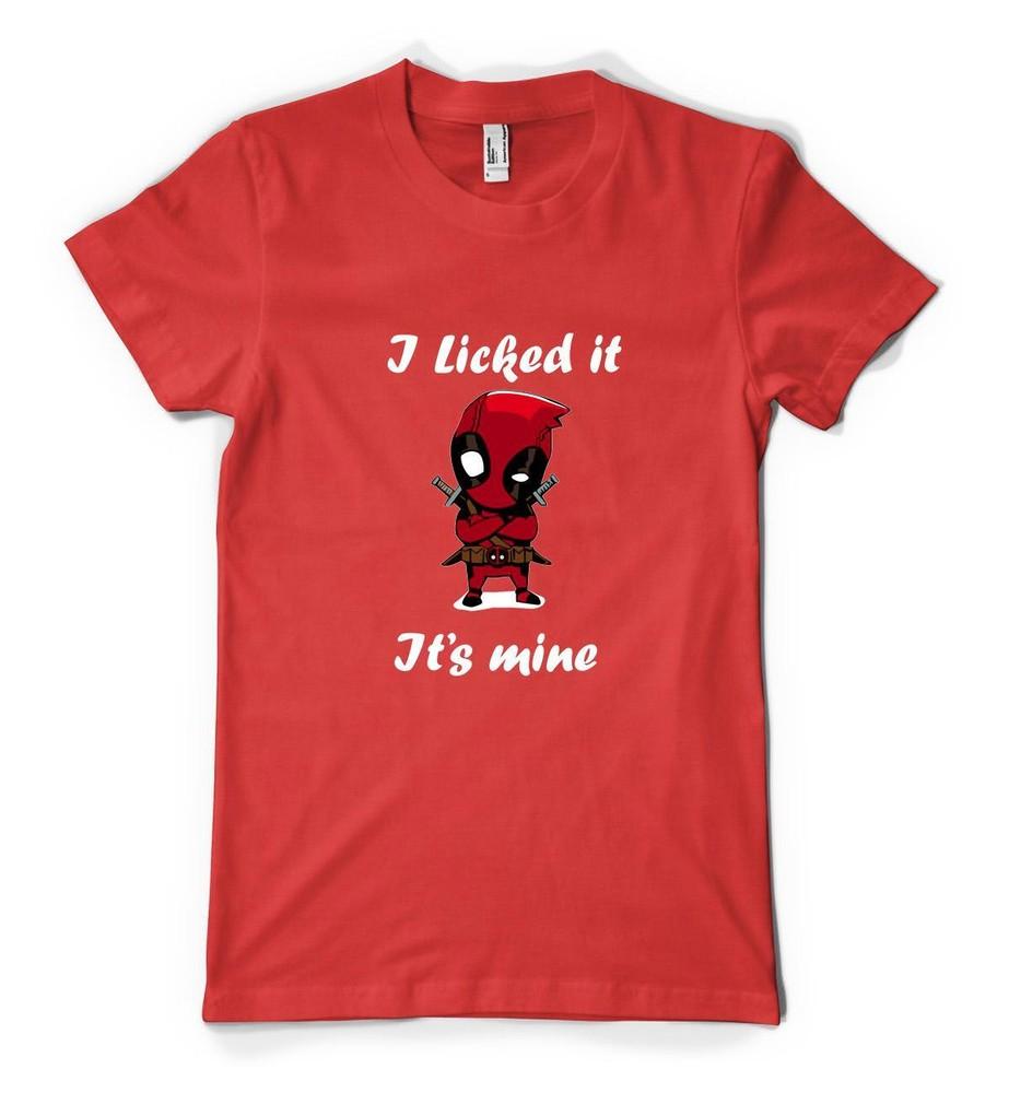 Bnwt Free Personalisation Deadpool I Licked It Its Mine Adult And Kids TShirt 2XL