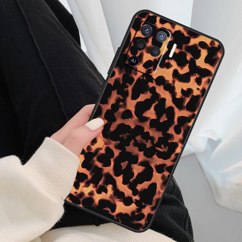 Vintage Tortoise Shell Case For Oppo A18 A38 A58 A78 A98 A80 A60 A40 A96 A76 A16 A94 A74 A54 A15 A17 A57 A77 A5 Pro