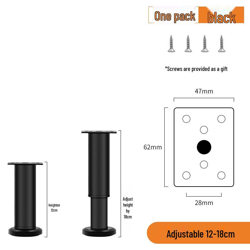 Adjustable Telescopic Furniture Legs: Cabinet, TV Stand, Bed, and Sofa Support Feet
