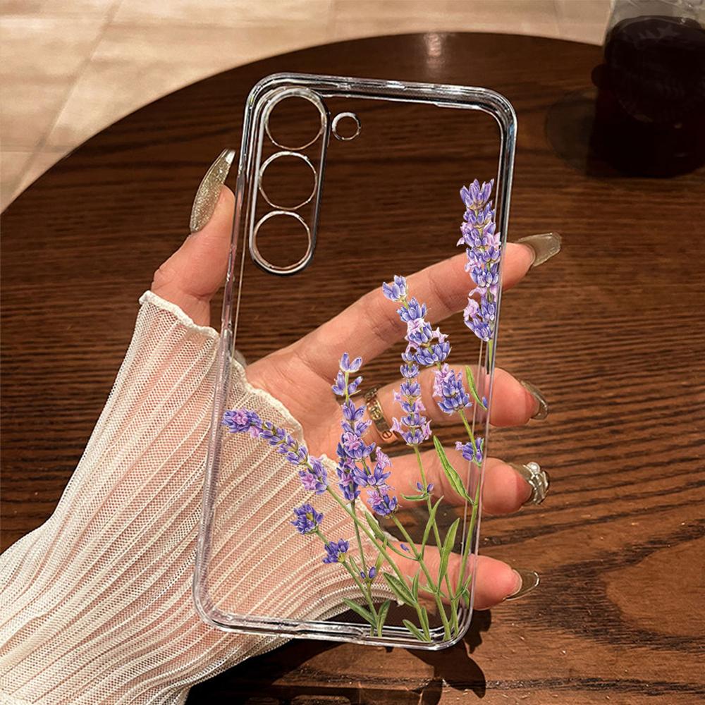 For Samsung Galaxy M13 M14 M15 M23 M33 M34 M53 M54 M55 Oil Painting White Daisy Flower Phone Case Clear Transparent Couple Cover