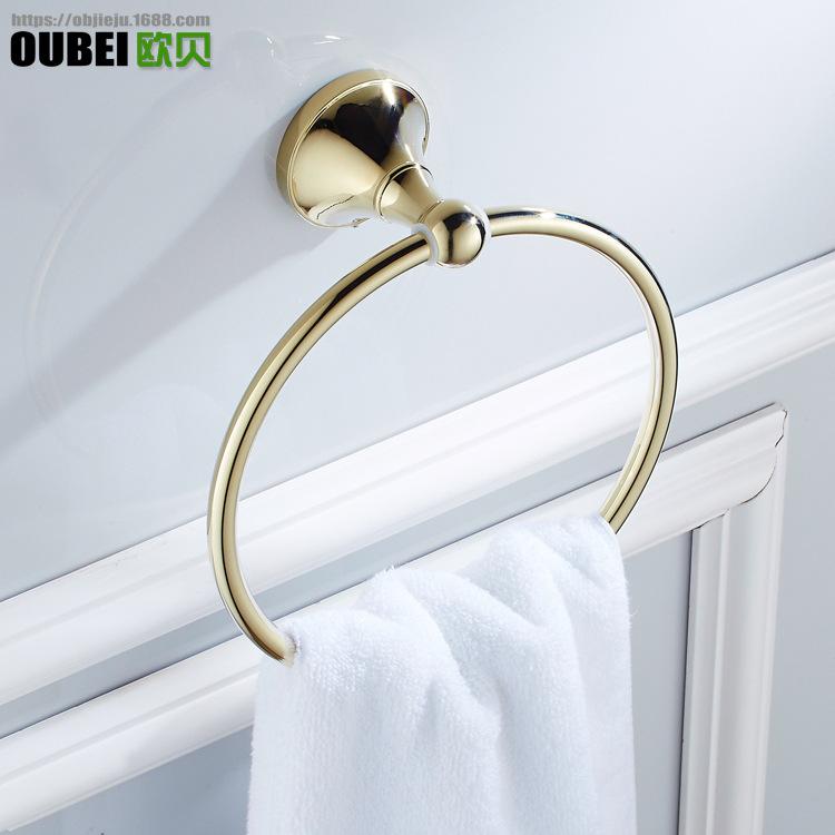 

Кольцо для полотенца для рук, настенное крепление, аксессуары для ванной комнаты, античная бронза, круглое, хромированное, кольцо для вешалки для полотенец, золото