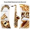 Bb Tenor Saxophone Sax Brass Body Gold Lacquered Surface Woodwind Instrument with Carry Case Gloves Cleaning Cloth