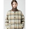 Cc Collect Alpaca Blend Check Half Coat C254msg023