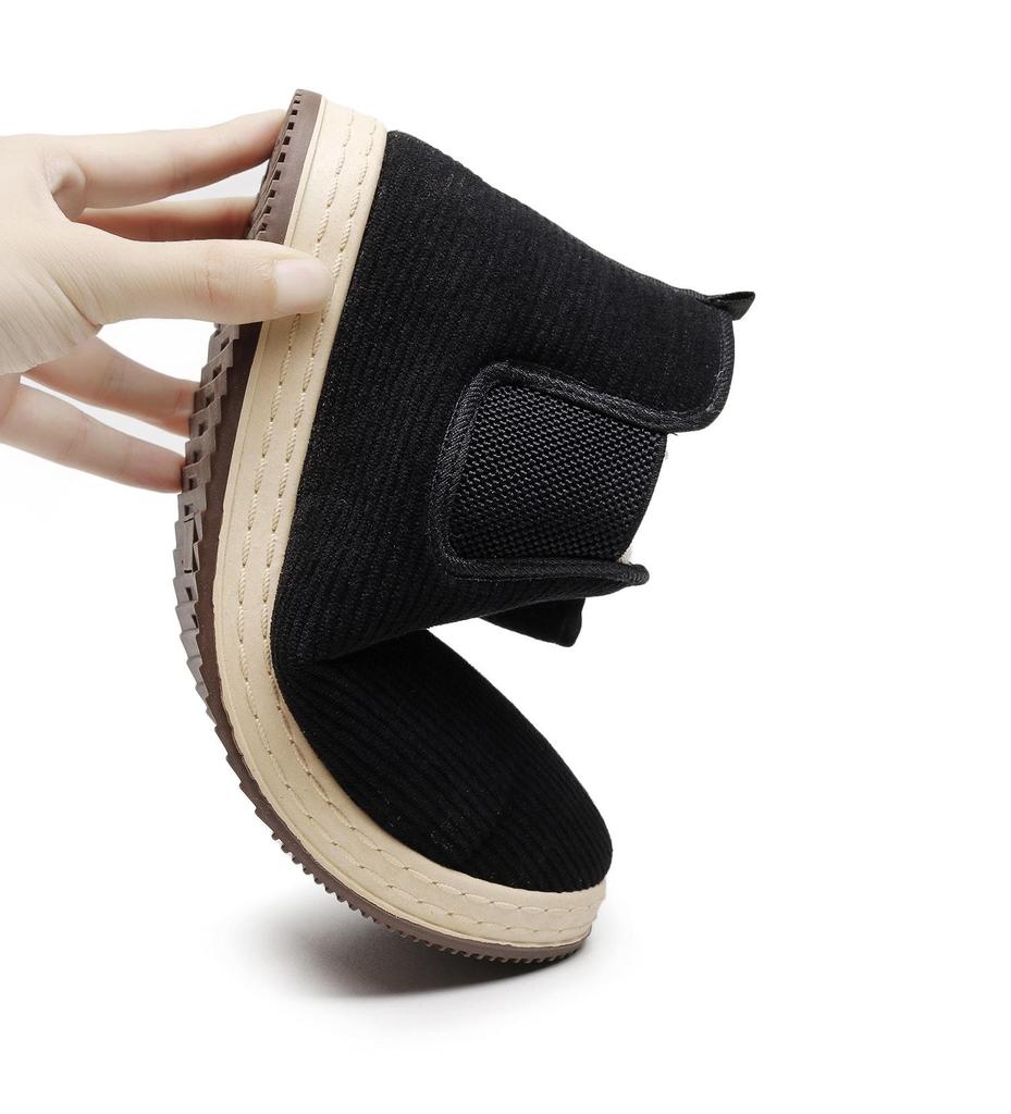 Men's Winter Warm Non-Slip Cotton Shoes - Thick, Velvet-Lined for Outdoor and Elderly Use.