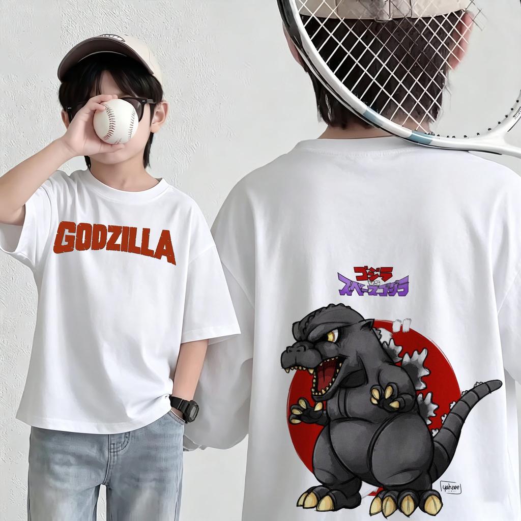 New 2026 American retro cotton shortsleeved Tshirt with Godzilla print suitable for both men and women casual street style
