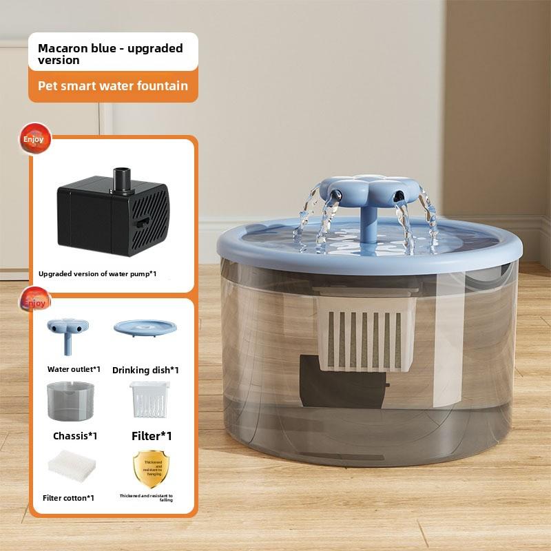 

1.5L Automatic Pet Water Fountain USB Powered Silent Cat Dog Drinking Dispenser with Carbon Filter Circulating Water Bowl M&1500g небо синє кольору