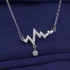 New Fashion 925 Sterling Silver Jewelry Round Zircon Pendants Necklaces Women Fine Semi Rhinestone Circle Clavicle Chain Choker