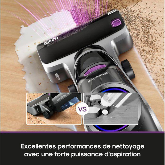 EUREKA RapidWash NEW630 - Aspirateur Laveur sans Fil Sec et Humide - Inclinaison a 170° - Séchage Air Chaud 60? -Anti Enchevetrement