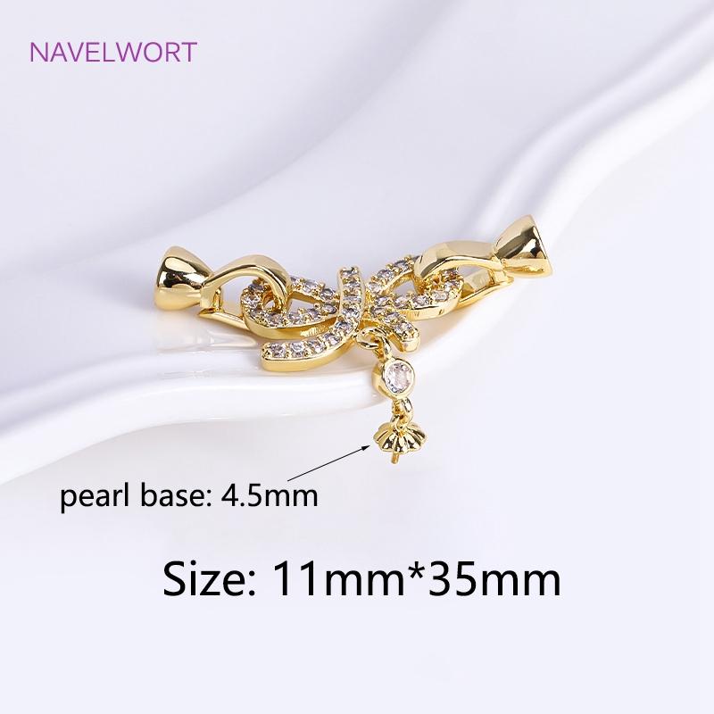 18K Gold Plated Pearl Clasp Connector,Clasps For Jewelry,Brass Fasteners Lock Clasp Accessories DIY Jewelry Making Supplies