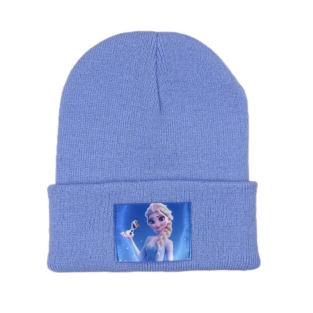 Patch Elsa Frozen Cartoon Breathable Warmth Knit Cap For Winter Sports And Play