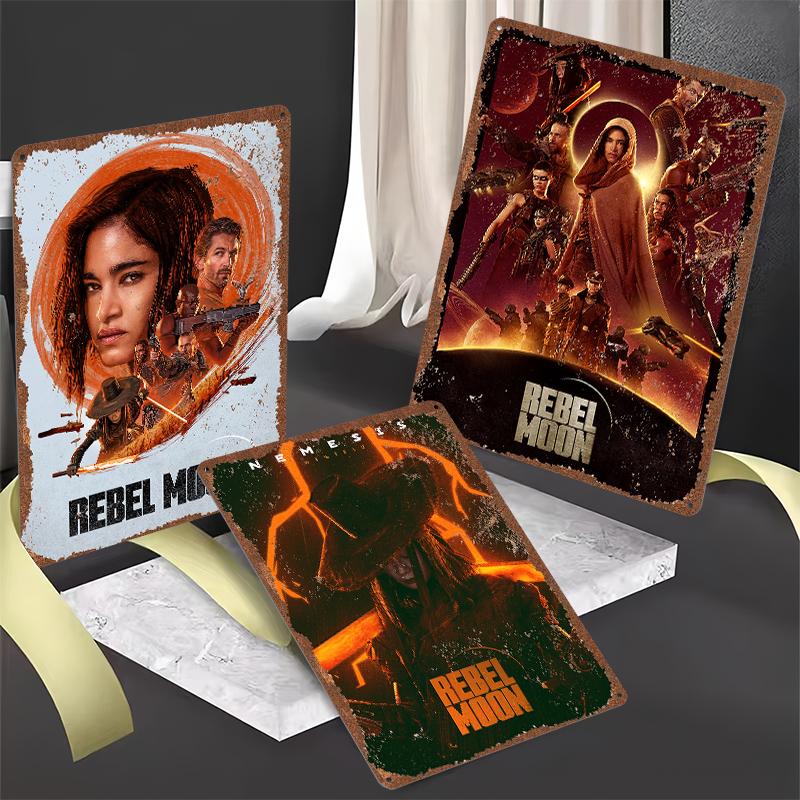 Rebel Moon Print Tinplate Posters Customizable Wall Art Retro Vintage Metal Tin Signs for Home and Decoration Gaming Desk Decor