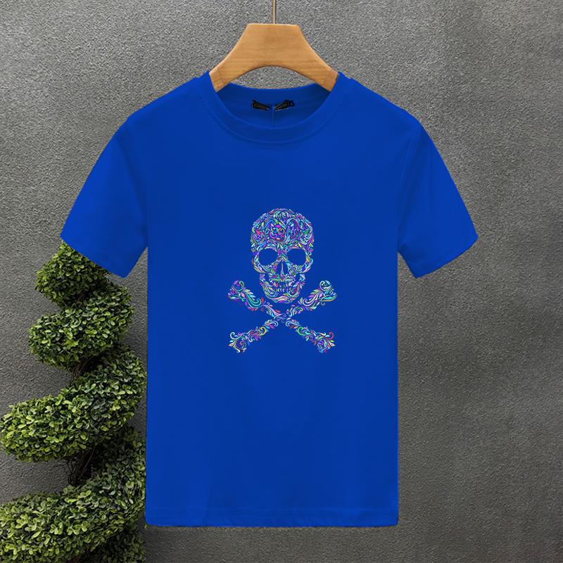 High Quality Style Luxury Brand Cotton Bone Print Couple Tees Summer Harajuku Men/Women Short Sleeve T-shirt Asian Size S-5XL