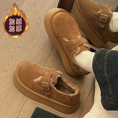 Winter Heightening Birkenstock Snow Boots Autumn and Winter New Plush Warm Wool Cotton Shoes