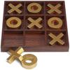 10 Piece Premium Solid Wood Tic-Tac-Toe Board Game Giant Gold 14inch Outdoor/Indoor Party Set Toy For Children/ Adults Perfect For Backyard Entertainm