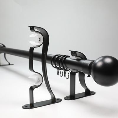 4 Pcs Curtain Rod Bracket Heavy Duty Curtain Rod Holder Rod Hooks for Wall Drapery Single Rods Support Brackets for 2.4-2.8cm Drape Poles