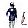 Sexy Women Killer Cosplay Costume Black Blue Samurai Warrior Outfit for Halloween Carnival Party
