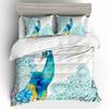 Peacock Print Bedding Set,Watercolor Peacock Pattern Duvet Cover Set with Zipper Pillowcase Gifts Multi Styles