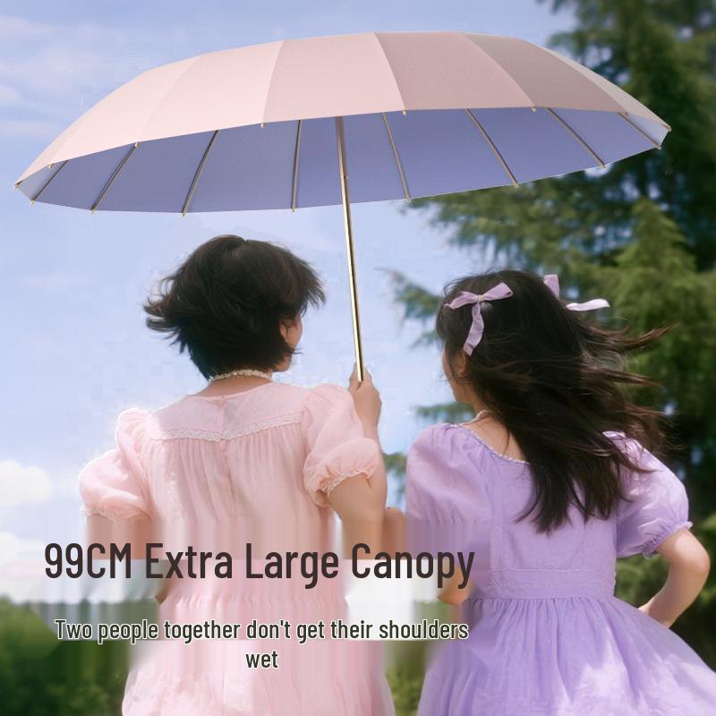 Personalized Solid Color Dual-Use Sun & Rain Vinyl Umbrella - Portable, Durable Sunshade for Students