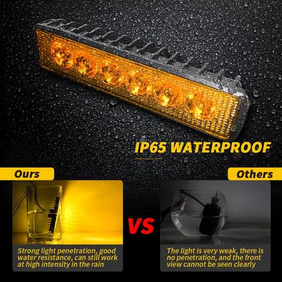 6Inch Car Light IP65 Waterproof LED Work Light Bar 12V Fog Headlight Driving Lamp For Car Motorcycle 3030 LED Chips White Yellow