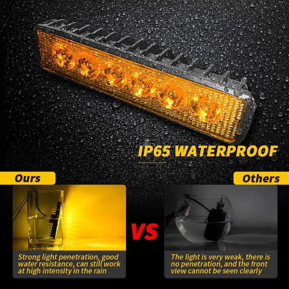 6Inch Car Light IP65 Waterproof LED Work Light Bar 12V Fog Headlight Driving Lamp For Car Motorcycle 3030 LED Chips White Yellow