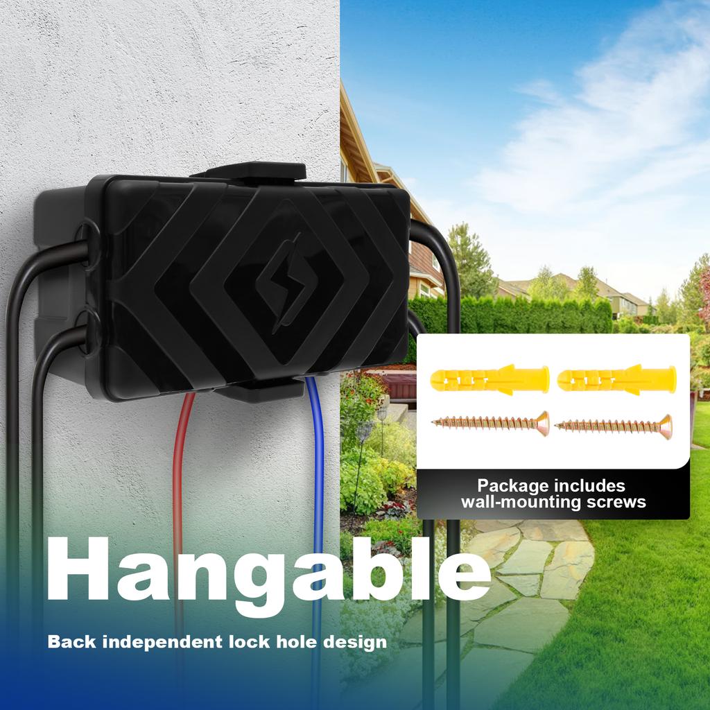 Weatherproof Electrical Connection Box  25.8x12.7x9.5cm Outdoor Electrical Box,Waterproof Extension Cord Covers for Plug Cables