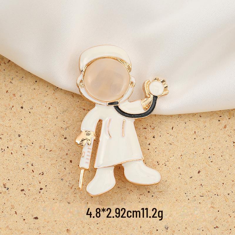 Epidemic Prevention Brooch: Cute Doctor/Nurse Pin, Personalized Fashion Alloy with Oil Drop Design