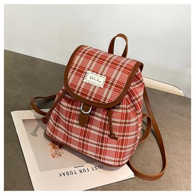 Canvas Backpack Female Casual Versatile Student Class Schoolbag Bucket Bag High Value Lightweight Travel Backpack