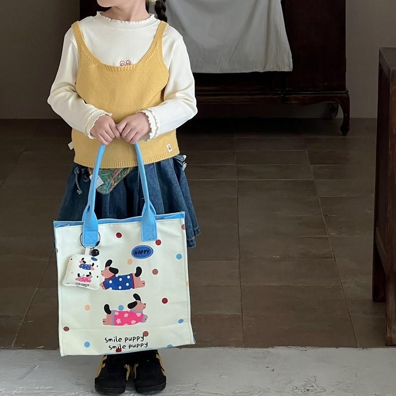 Dinosaur Cat Animal Pattern Canvas Lunch Bag For Kids And Toddlers